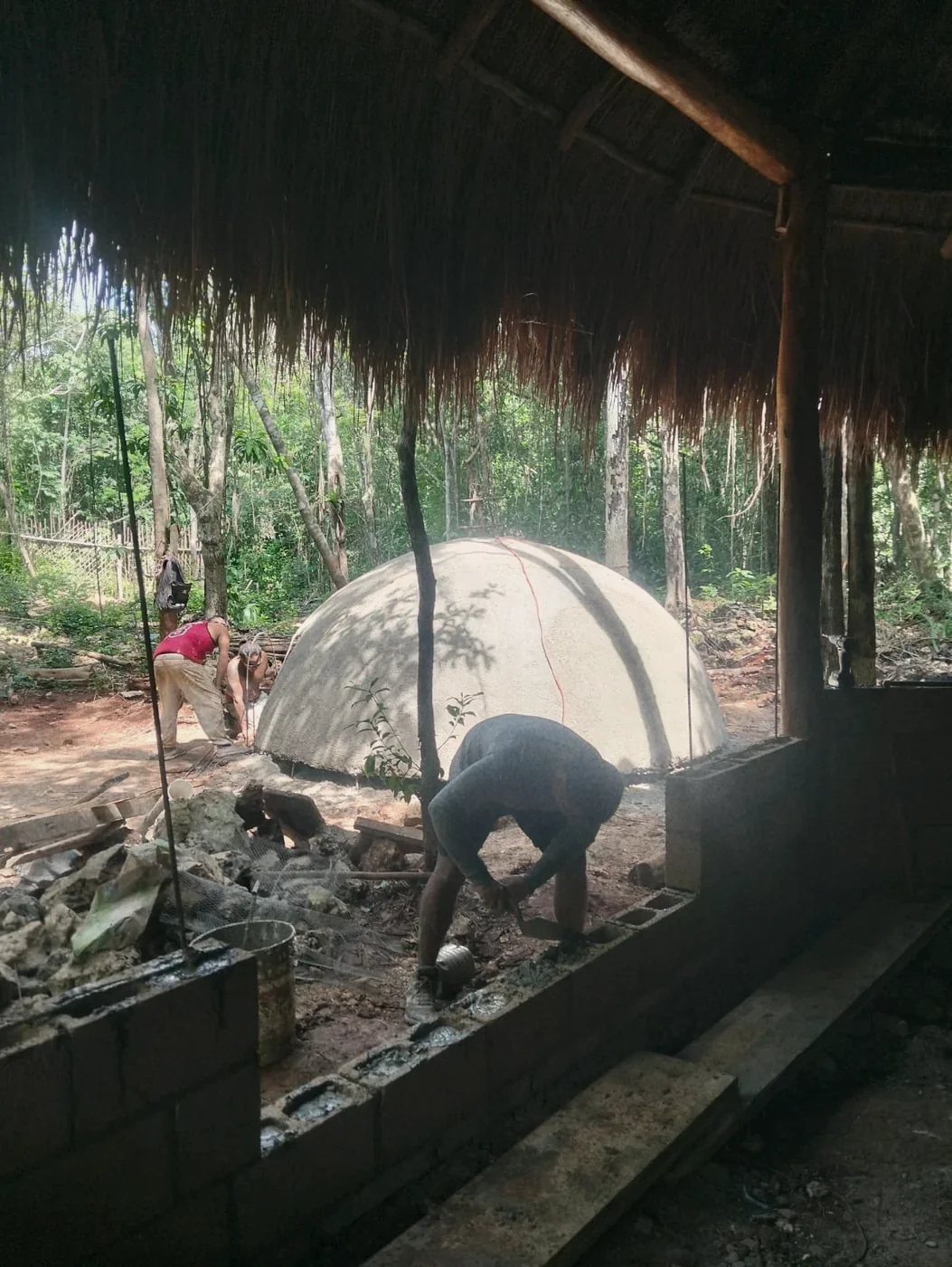 El temazcal mientras se levantaba